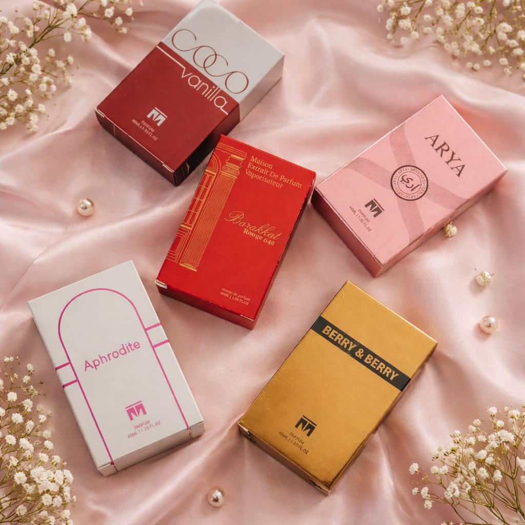 Range of Masoluhle perfume boxes
